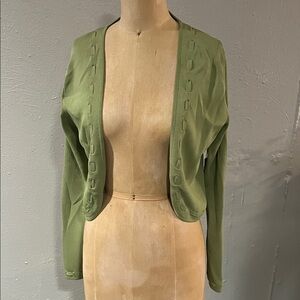 BCBGMaxAzria Light Green Cropped Open Cardigan